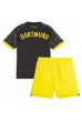 Fotbalové Dres Borussia Dortmund Dětské Venkovní Oblečení 2023-24 Krátký Rukáv (+ trenýrky)